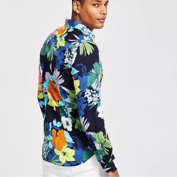 Paisley & Gray Samuel Floral Print Long Sleeve Button Front Shirt - Picture 2 of 11